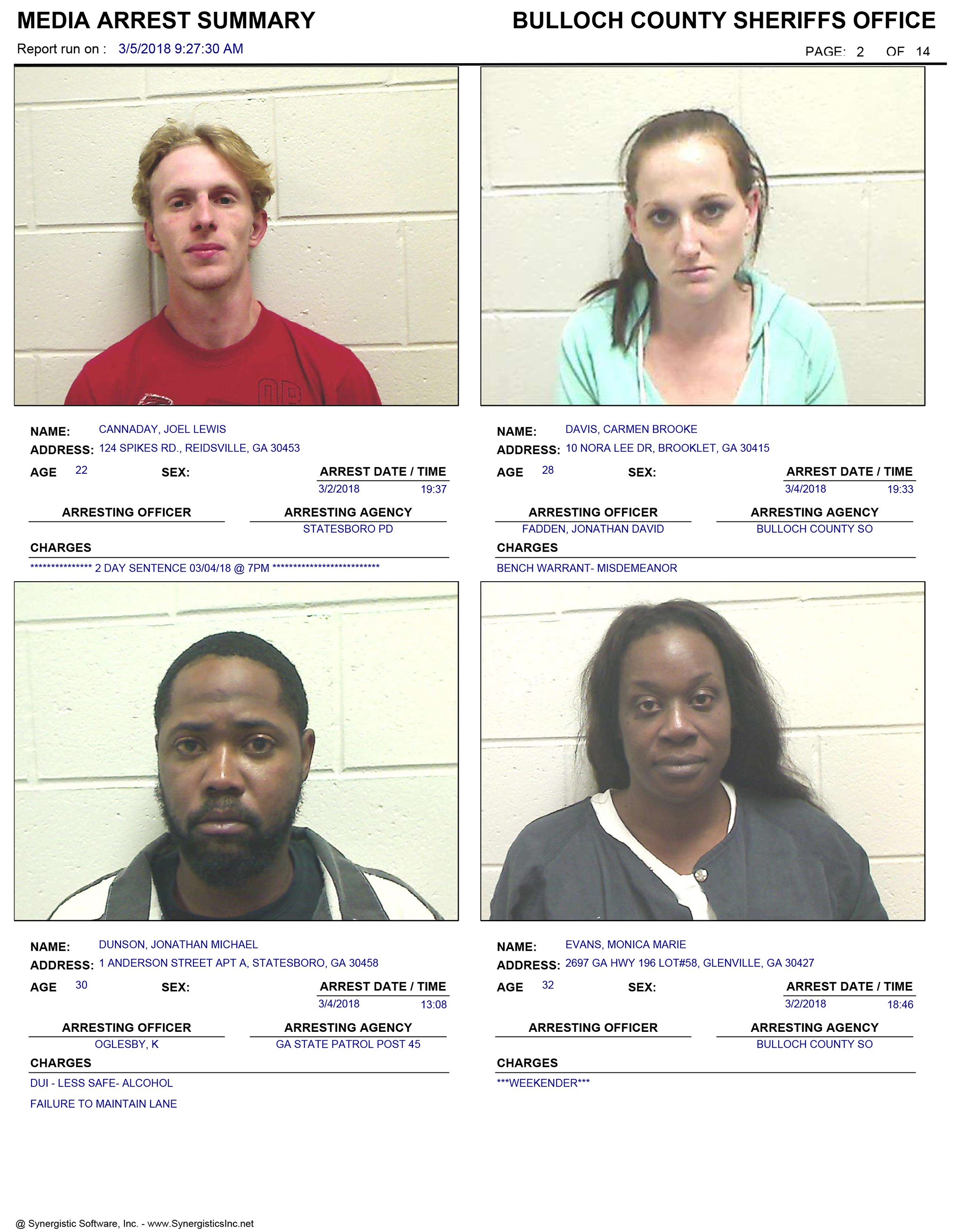 Bulloch county inmate search image