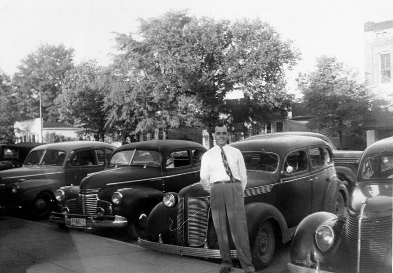 A young Everett Lunsford poses on Commerce street in the mid 1940’s