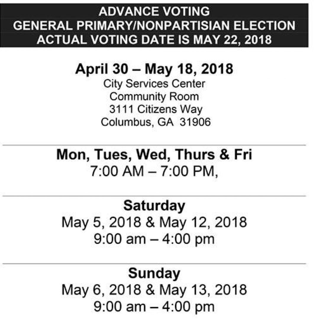 Early voting begins Monday in Muscogee