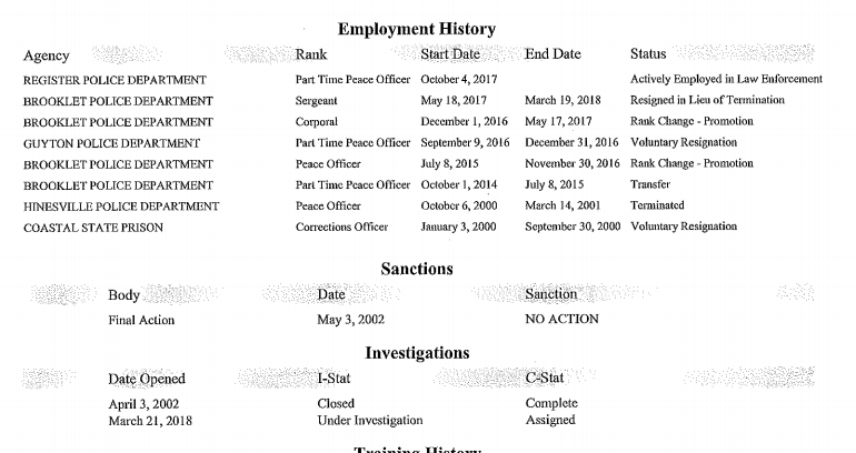 Baker history & investigations