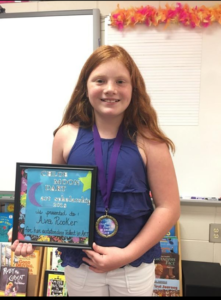 Ava Rooker of Sallie Zetterower Elementary. Recipient of the Chloe Moon Dart Art Scholarship