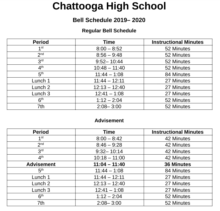 chs schedule