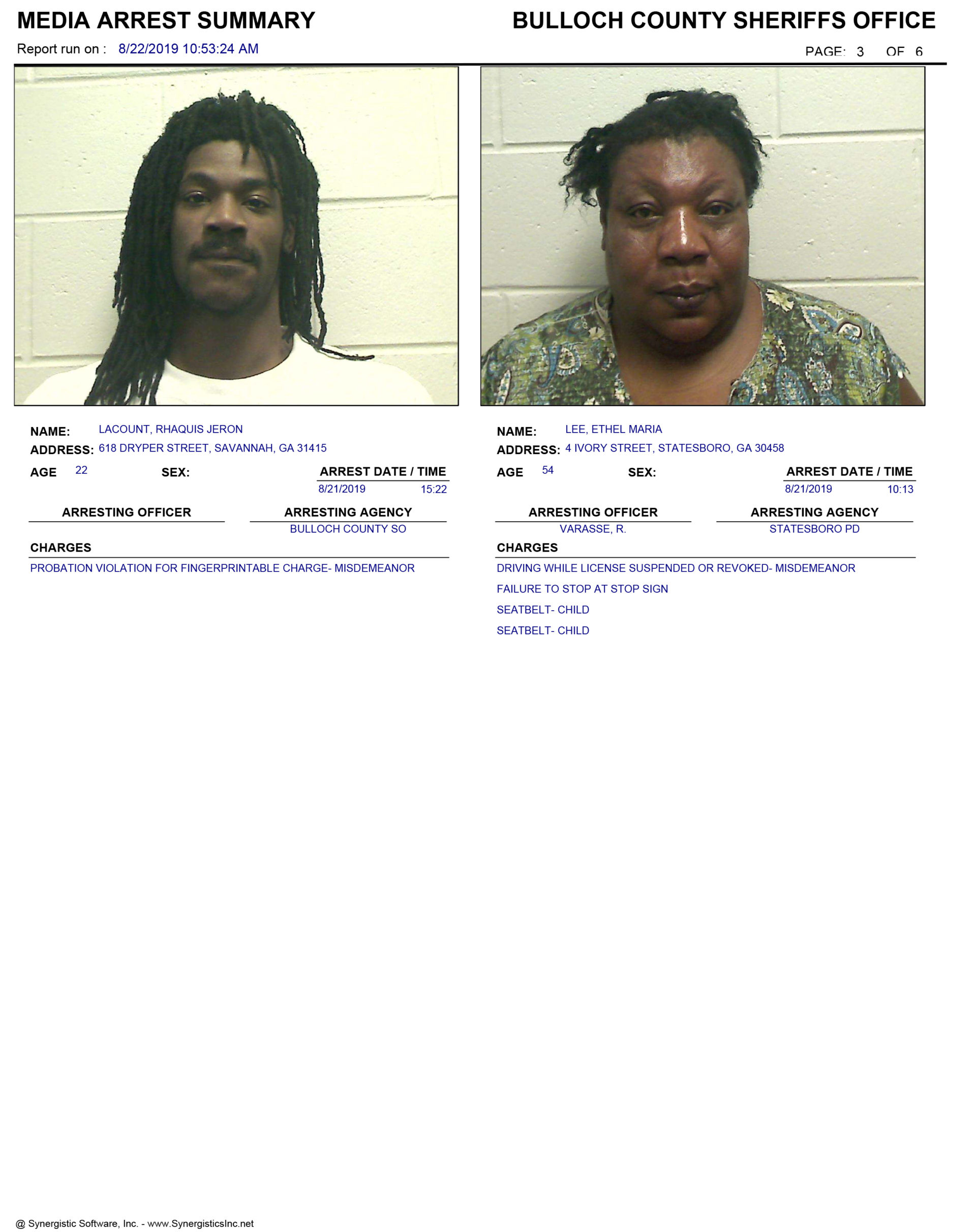 booking report bulloch county