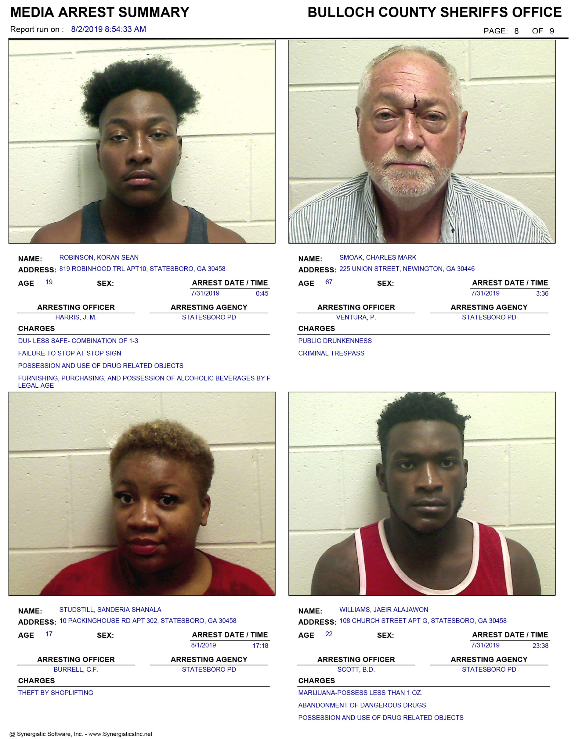 Bulloch County Ga Arrests - dbci033