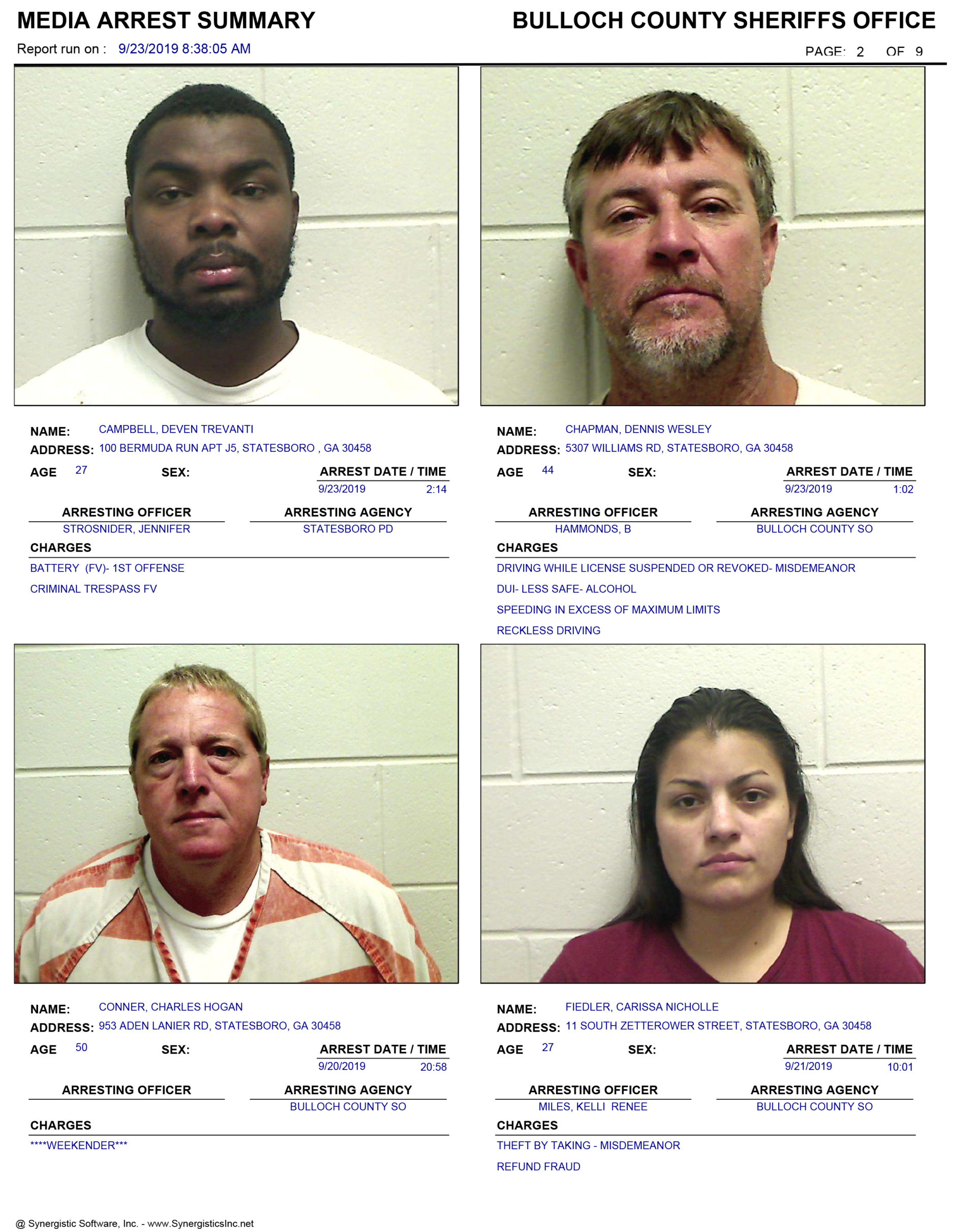 Bulloch County Mugshots 2025