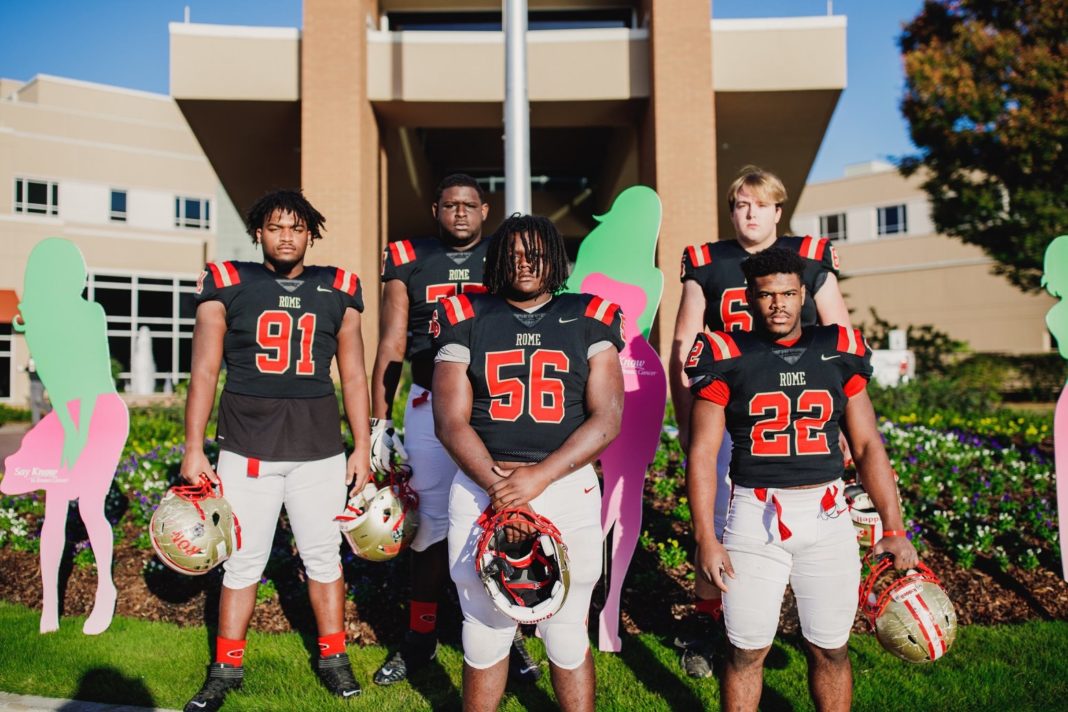 Rome High Football Supports Breast Health Awareness - AllOnGeorgia Rome High Football Supports Breast Health Awareness - AllOnGeorgia
