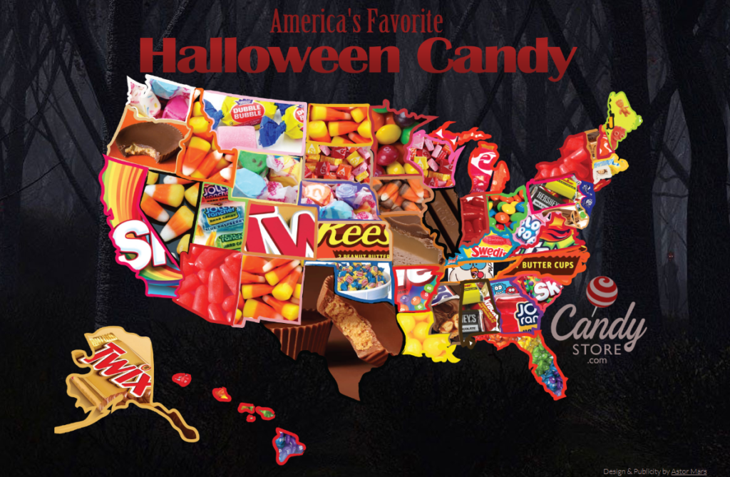map monday halloween candy
