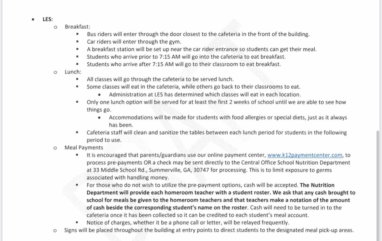 Chattooga County Schools District Reopening Scenarios for Fall 2020