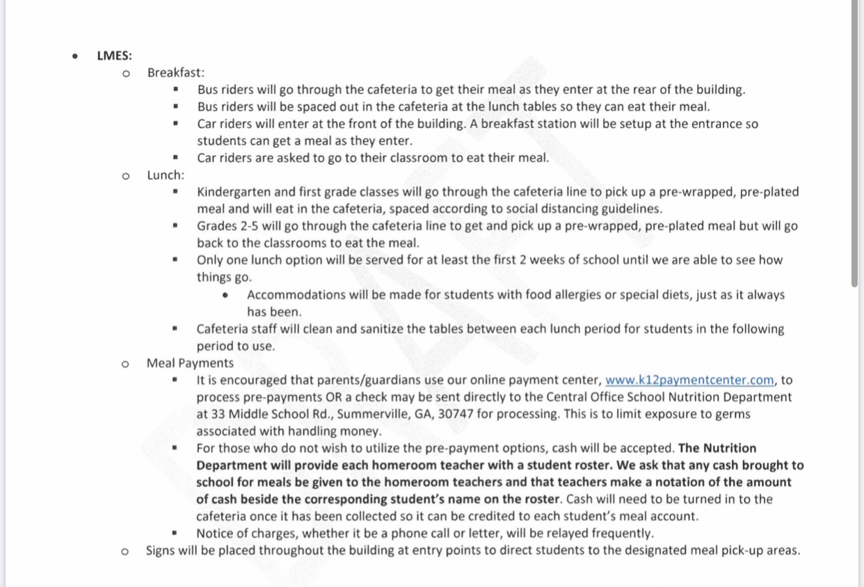 Chattooga County Schools District Reopening Scenarios for Fall 2020