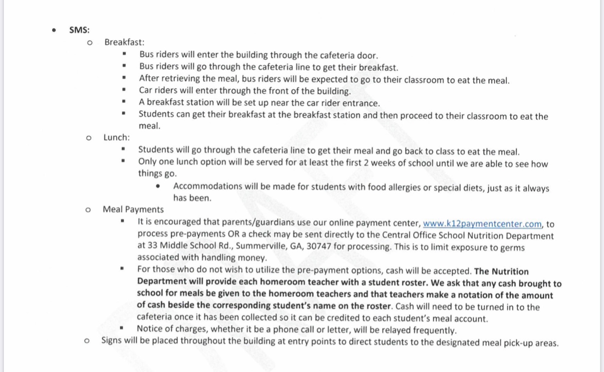 Chattooga County Schools District Reopening Scenarios for Fall 2020