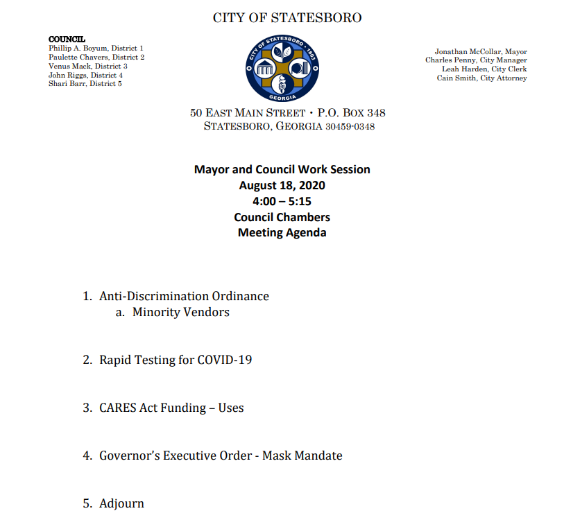 statesboro council agenda 08.18.20