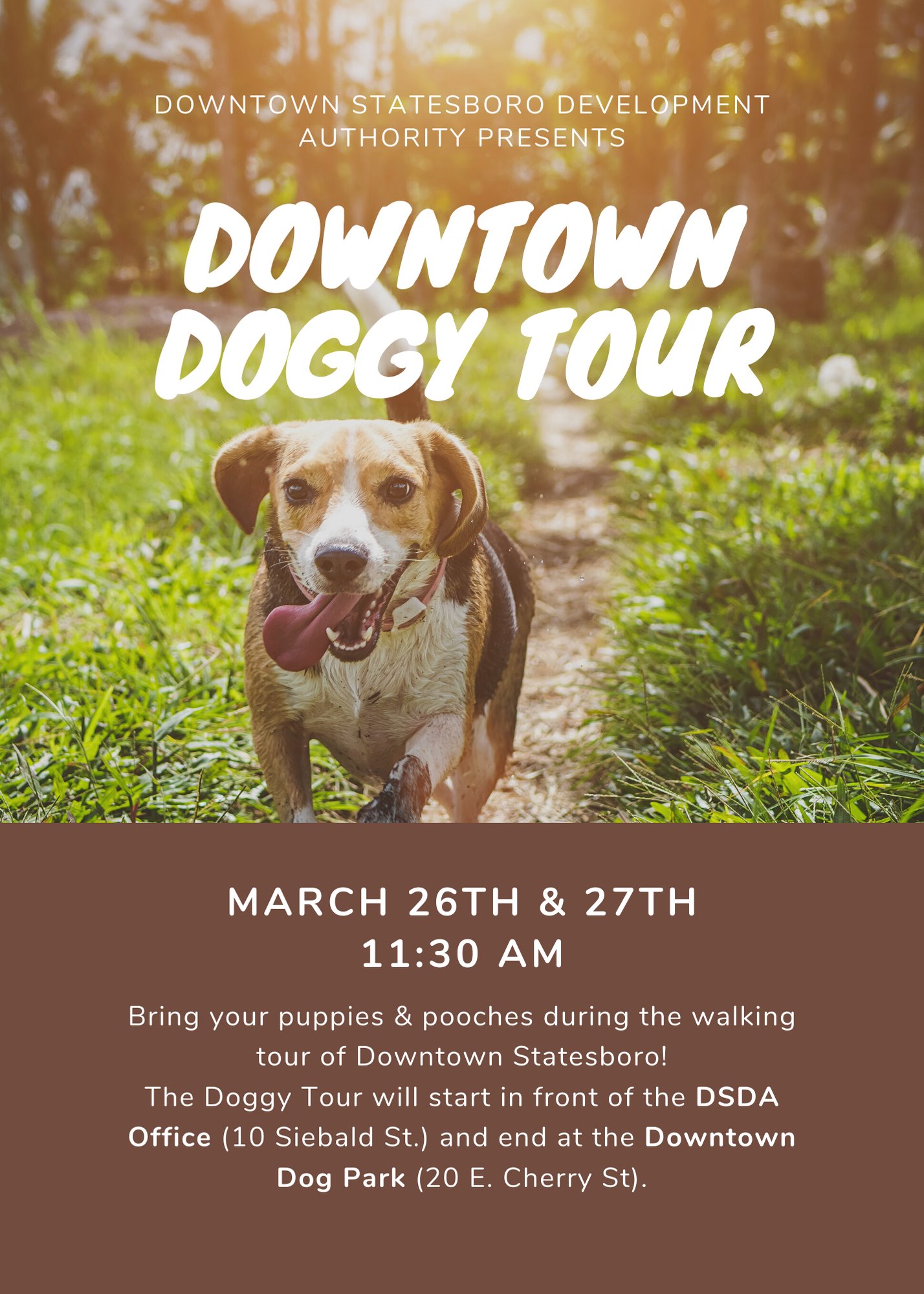 Statesboro Downtown doggy walking tour 1