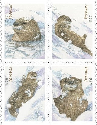 otters-in-snow usps