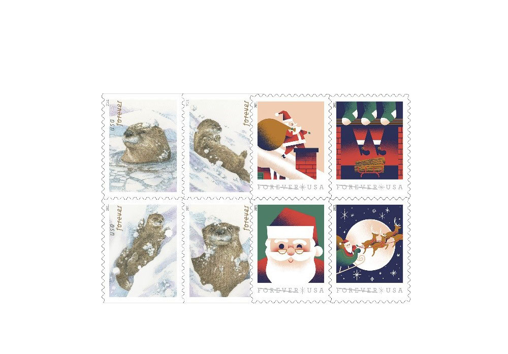 usps stamps otters santa may 2021