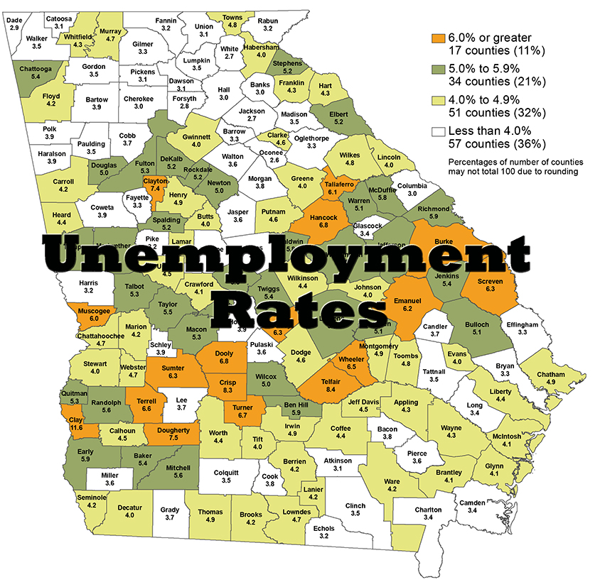 laborforce ga dept of labor 2021july- unemployment rates
