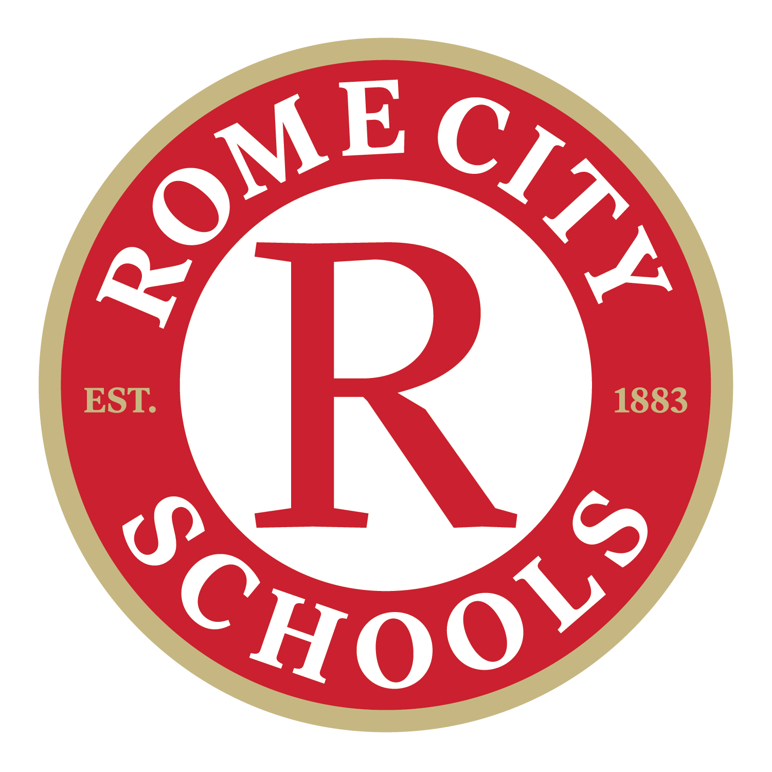 R est. Rome Style logo. Rome City logo.