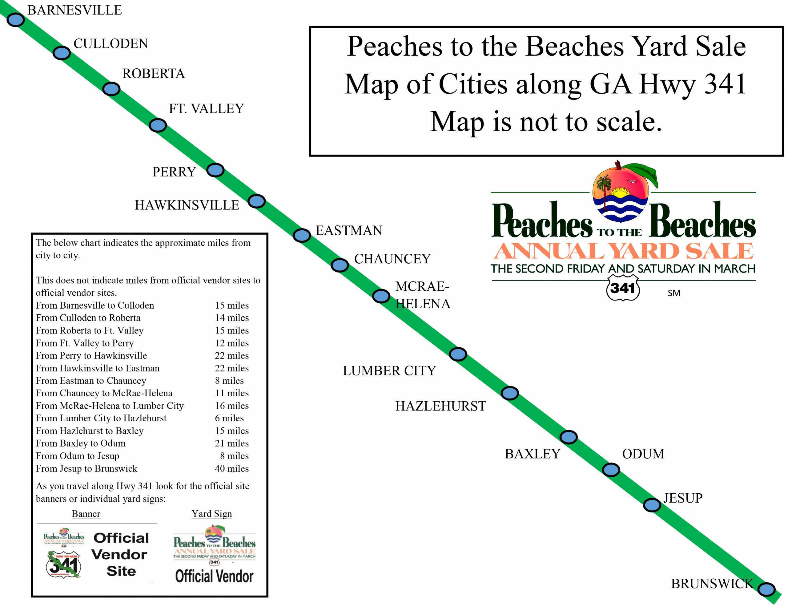 peaches to beaches yard sale map