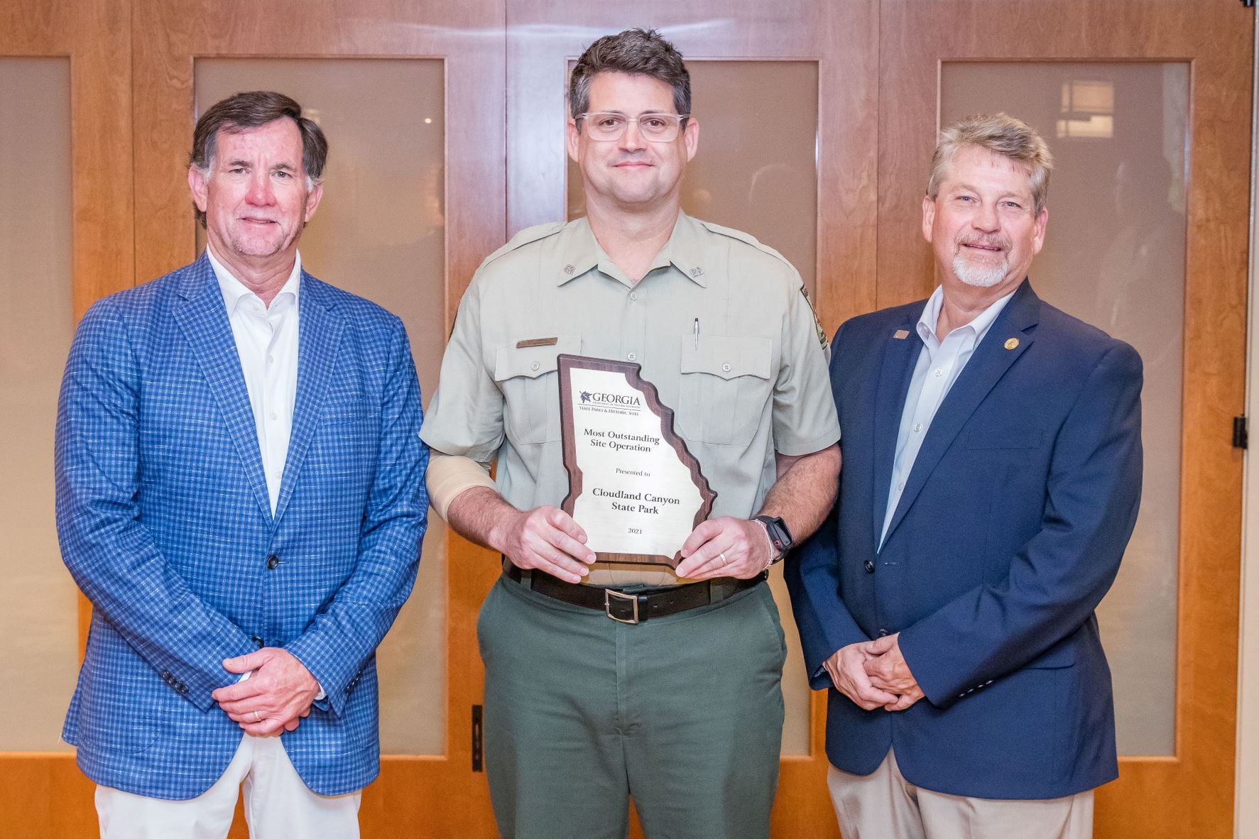Mark Williams, Brad Gibson and Jeff Cown ga state parks