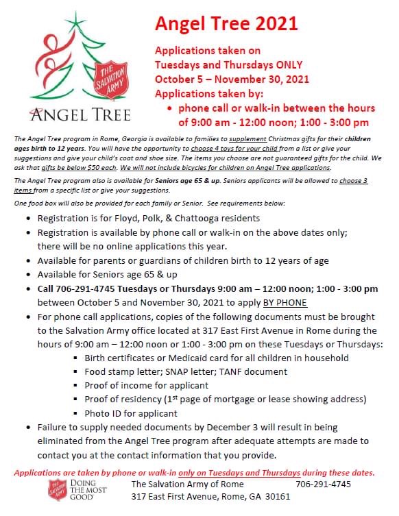 Angel Tree Applications are Open