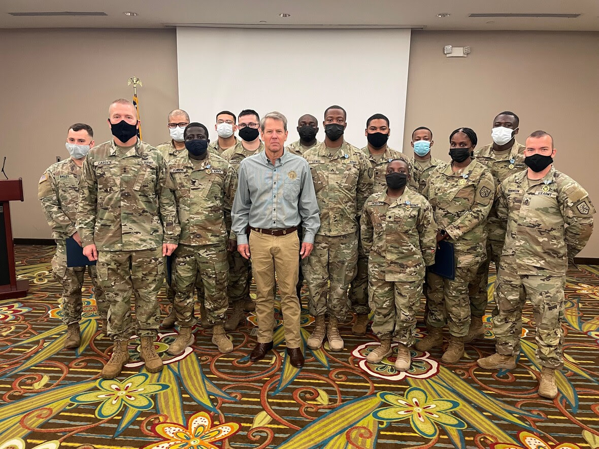 Gov. Kemp meets with Georgia National Guard Troops
