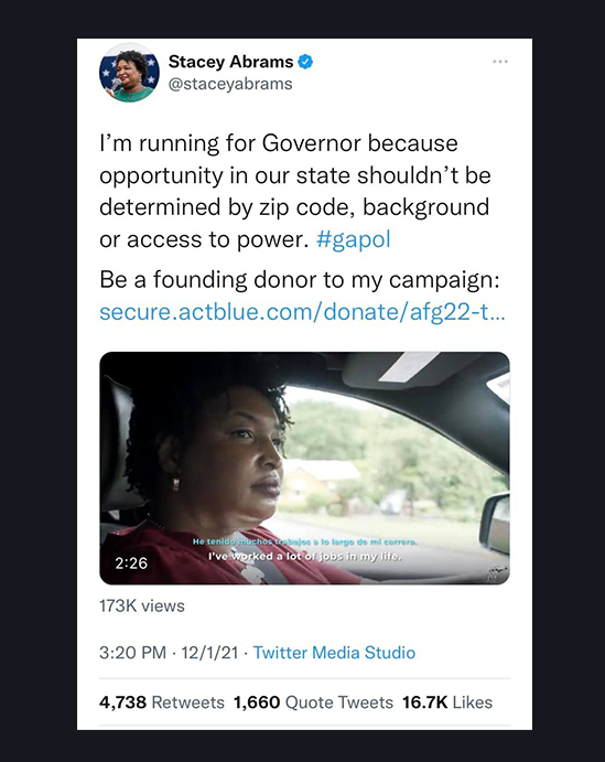 stacey abrams twitter governor