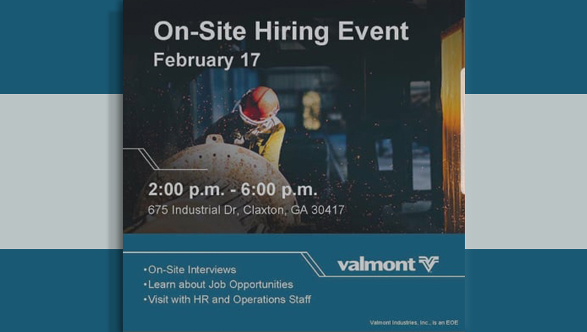 valmont claxton hiring event feb 17