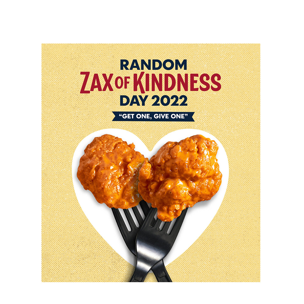 Zaxby's Offering 'Get One, Give One' Boneless Wings Meal on Random Acts