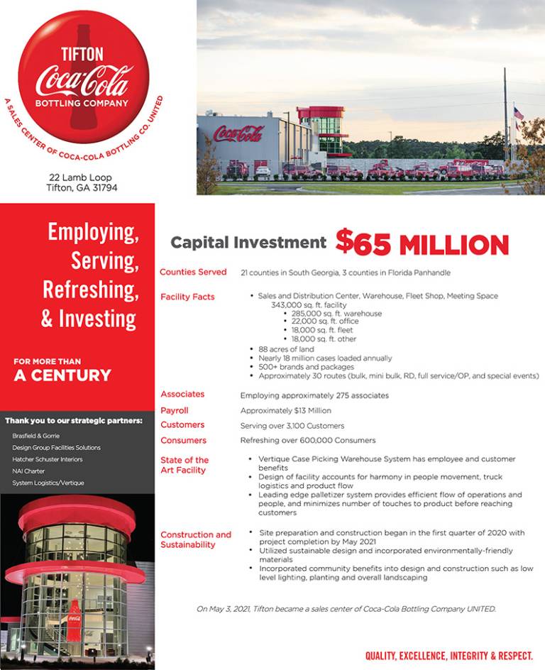 Tifton CocaCola Bottling Co Opens New StateOfTheArt Facility