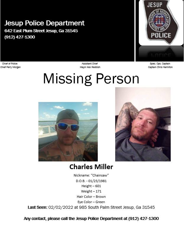 miller missing jesup police dept