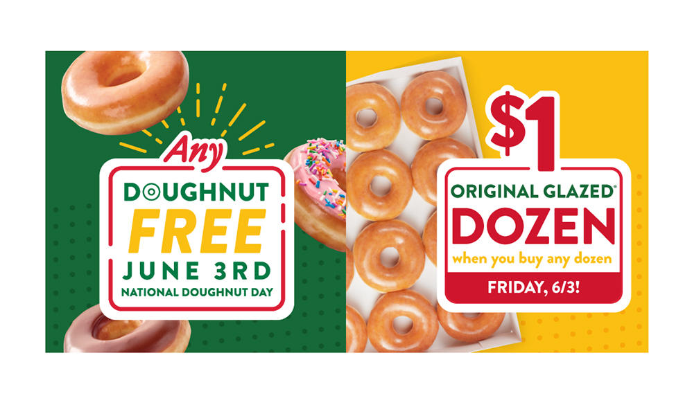 FREE Doughnut at Krispy Kreme for National Doughnut Day, Buy a Dozen