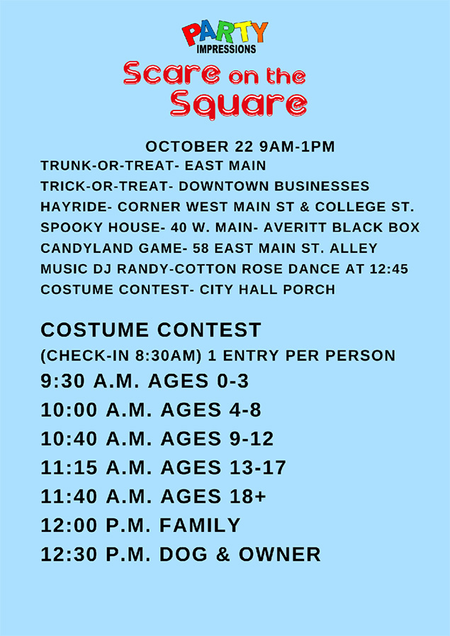 Scare on the square sched 2022