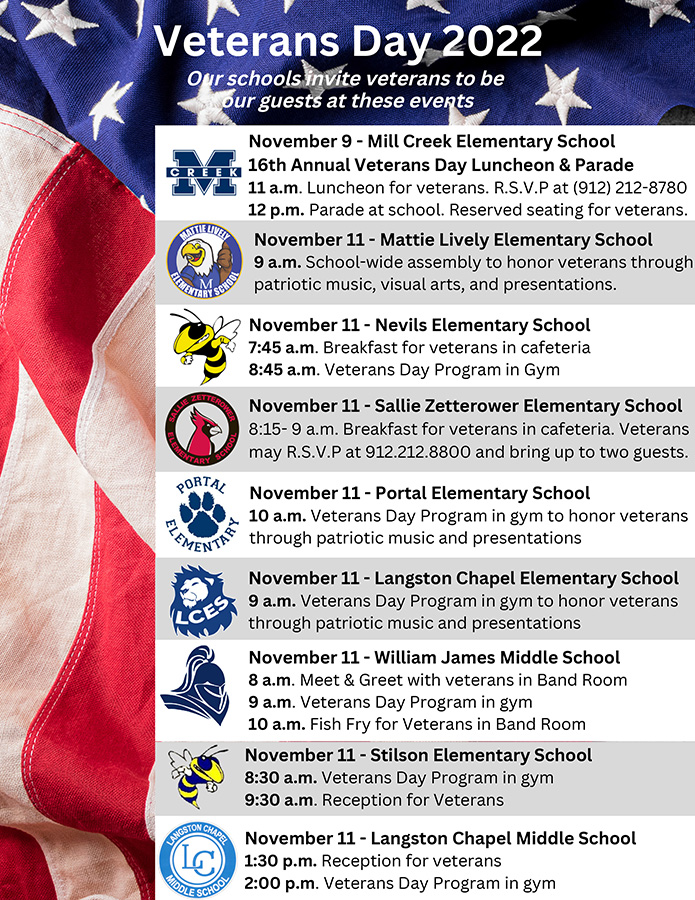 Veterans Day Events 2022 (8.5 × 11 in)
