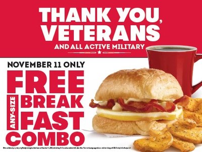 The Wendys Company Free Breakfast on Veterans Day