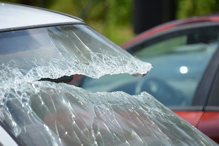 broken windshield car wreck