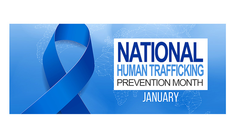 National Slavery And Human Trafficking Prevention Month Concept.