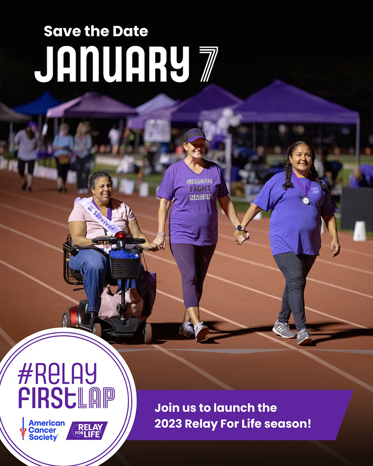 Kick off 2023 Relay For Life with Relay First Lap on Jan 7