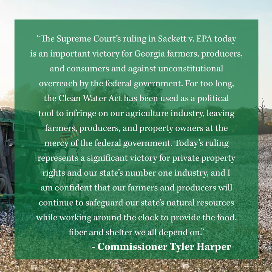 Ag Commissioner Tyler HarperStatement Sackett v. EPA