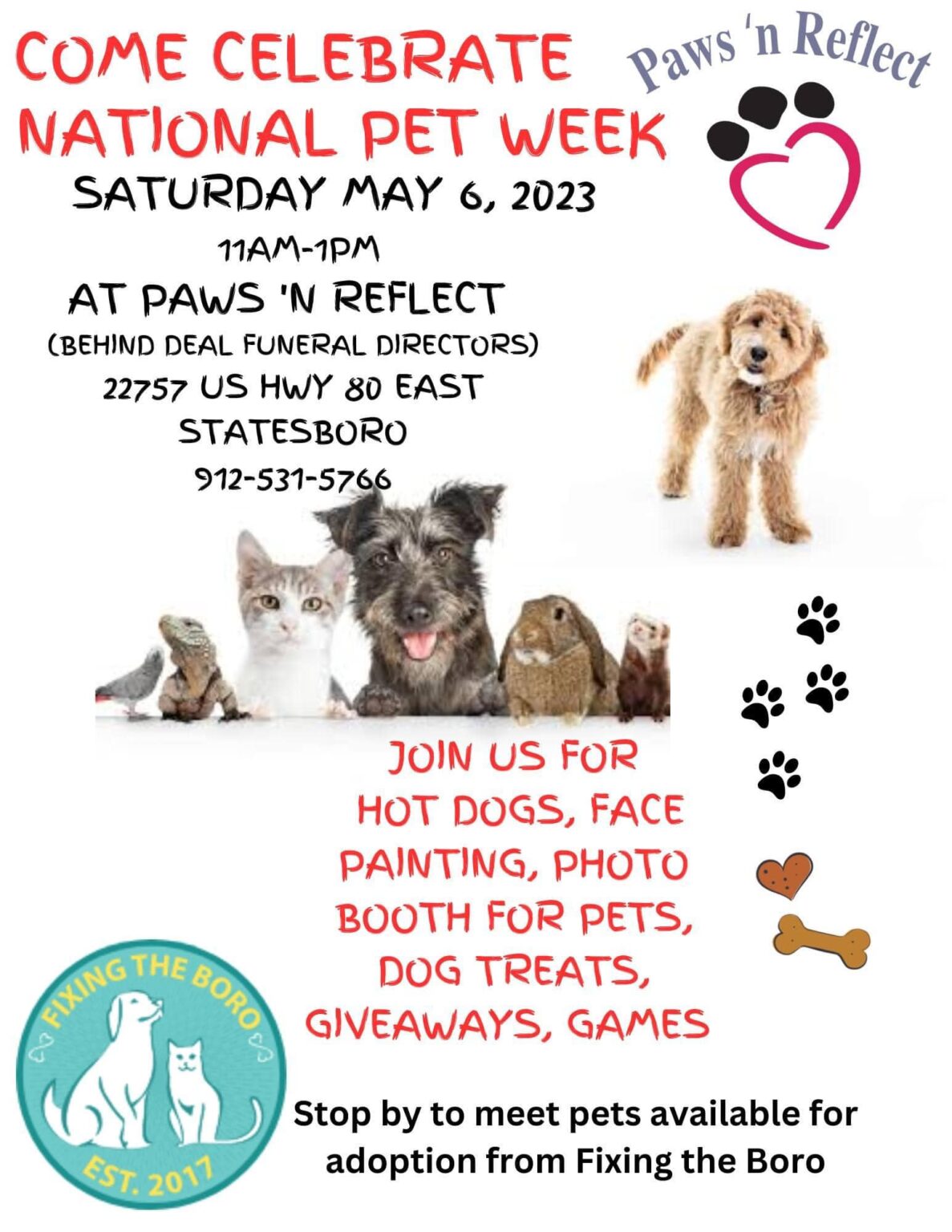 PawsnReflect National Pet Week Celebration Saturday May 6