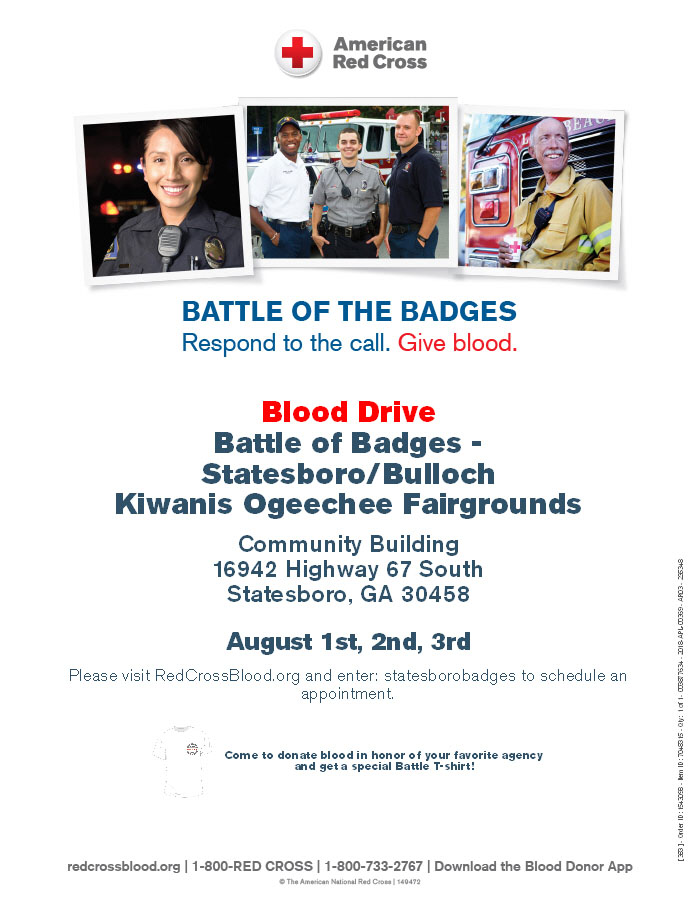 battle of the badges bulloch red cross blood drive aug 2023