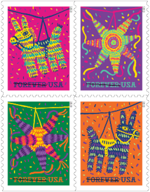 USPS Forever Stamps: Colorful Celebrations - Booklet of 20 Stamps