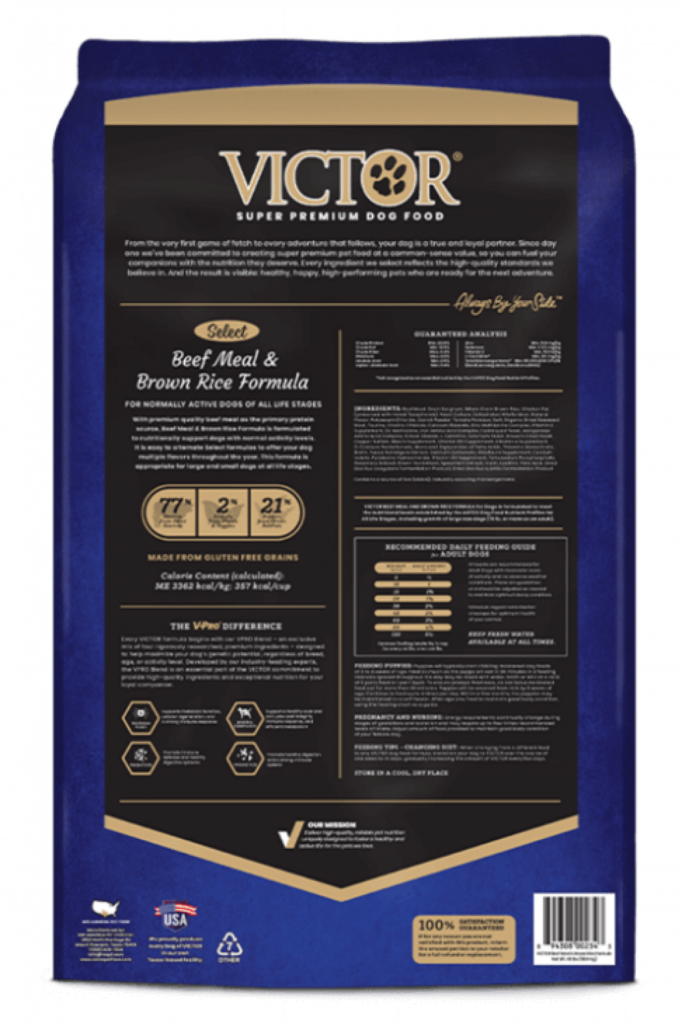 Voluntary Recall Victor Beef Meal & Rice Dog Food Due to Possible