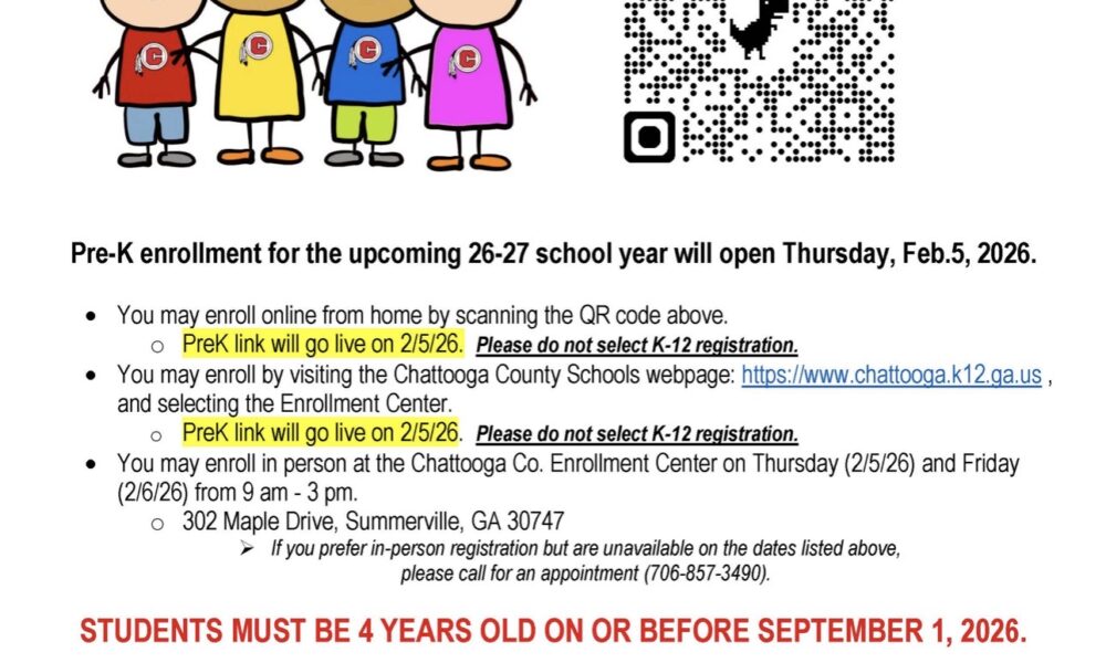 Lyerly, Menlo and Summerville: 2026-2027 PRE-K ENROLLMENT