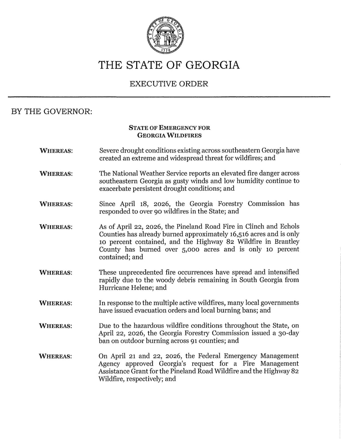 Gov. Kemp Declares State of Emergency in Response to South Georgia ...